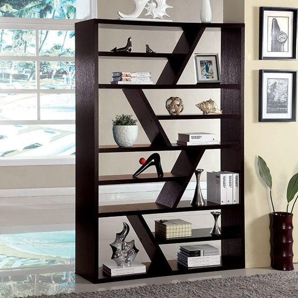Kamloo CM-AC118 Espresso Contemporary Display Shelf By Furniture Of America - sofafair.com