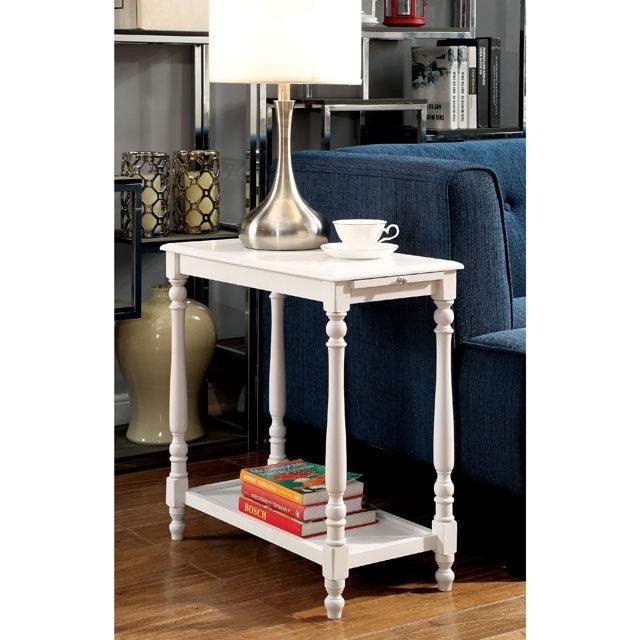 Deering CM-AC222 White Transitional Side Table By Furniture Of America - sofafair.com