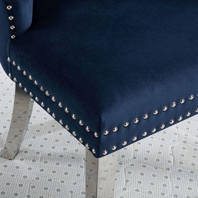 Jewett CM-AC261NV-2PK Blue Contemporary Wingback Chair (2/CTN) By Furniture Of America - sofafair.com