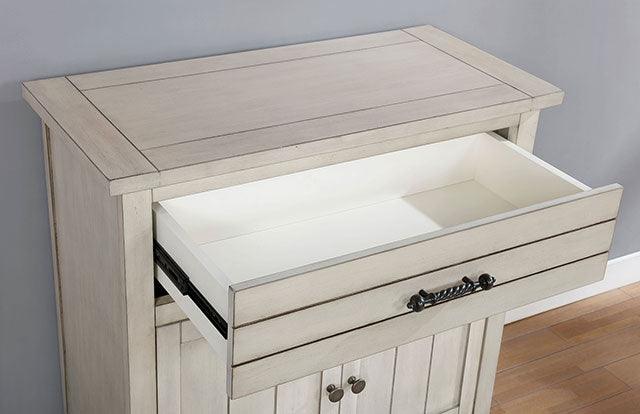 Tazio CM-AC272 Antique White Transitional Cabinet By Furniture Of America - sofafair.com