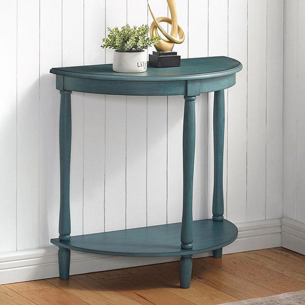 Menton CM-AC362GR Antique Teal Transitional Side Table By Furniture Of America - sofafair.com