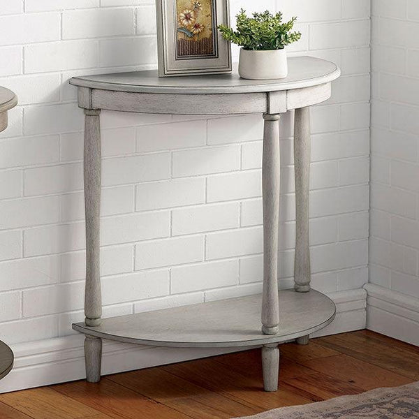Menton CM-AC362WH Antique White Transitional Side Table By Furniture Of America - sofafair.com