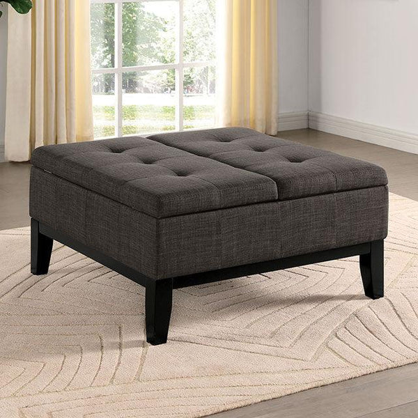 Fazio CM-AC365GY Gray Transitional Ottoman By Furniture Of America - sofafair.com