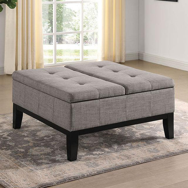 Fazio CM-AC365LG Light Gray Transitional Ottoman By Furniture Of America - sofafair.com