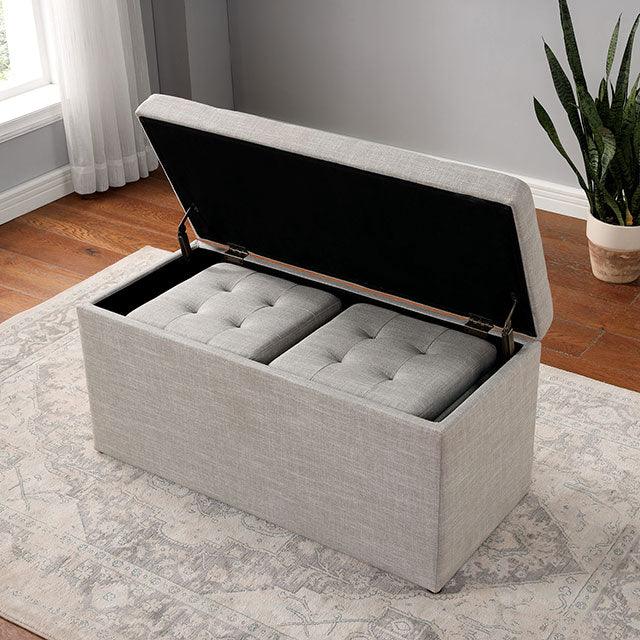 Daryn CM-AC394 Beige Transitional Storage Bench w/ Ottoman By Furniture Of America - sofafair.com