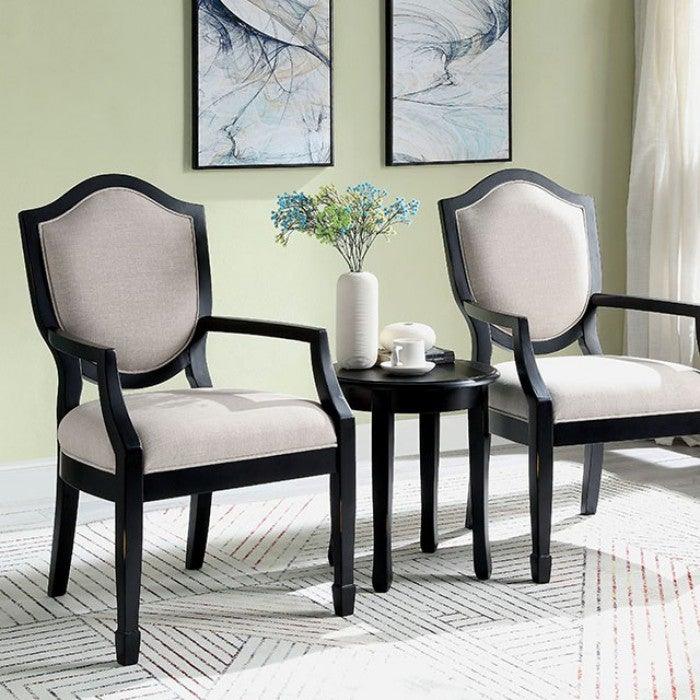 Emma CM-AC6026BK-3PK Black Transitional Accent Table And Chair By furniture of america - sofafair.com