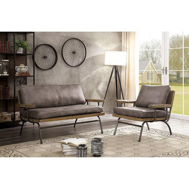 Santiago CM6077BR-LV Ash Brown Rustic Love Seat By Furniture Of America - sofafair.com