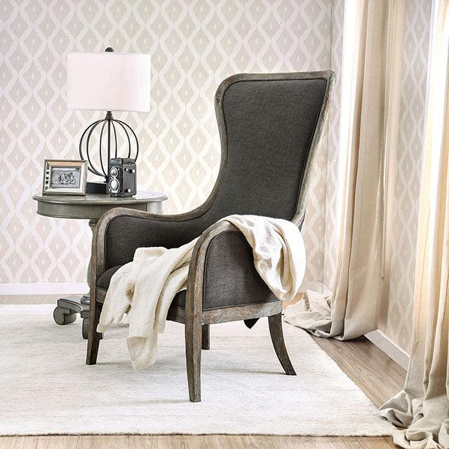 Charlottestown CM-AC6078 Gray Rustic Accent Chair By Furniture Of America - sofafair.com