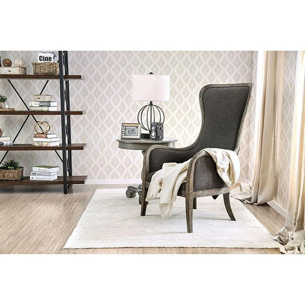 Charlottestown CM-AC6078 Gray Rustic Accent Chair By Furniture Of America - sofafair.com