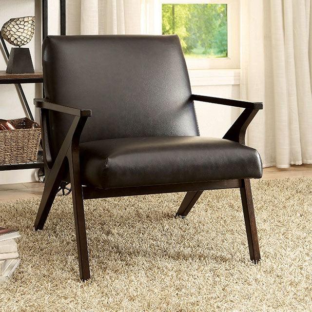 Margaux CM-AC6265BR Dark Brown Contemporary Accent Chair By Furniture Of America - sofafair.com