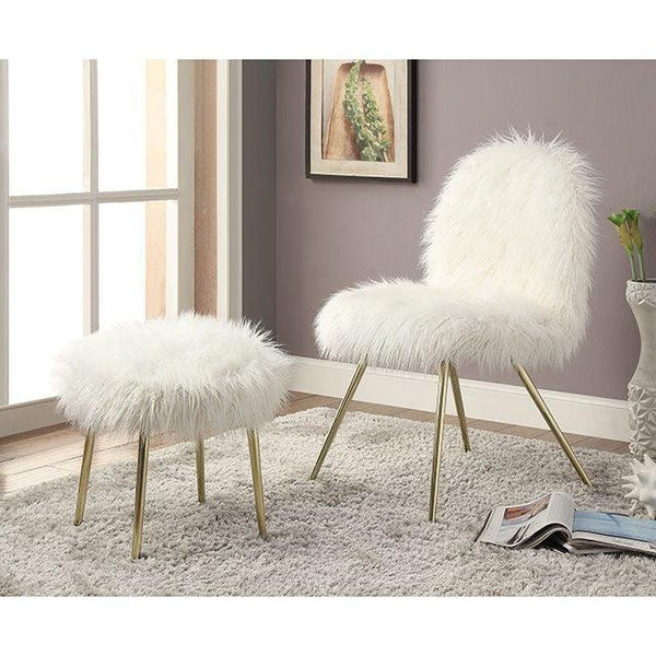 Caoimhe CM-AC6546AC White/Gold Contemporary Accent Chair By Furniture Of America - sofafair.com