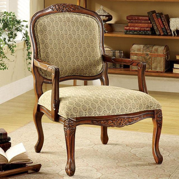 Quintus CM-AC6919 Antique Oak Traditional Accent Chair By Furniture Of America - sofafair.com