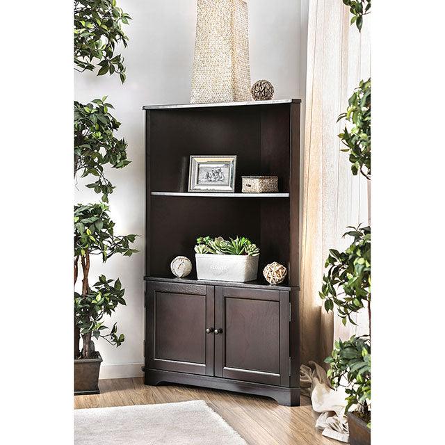 Cavan CM-AC807EX Dark Walnut Transitional Bookshelf By Furniture Of America - sofafair.com