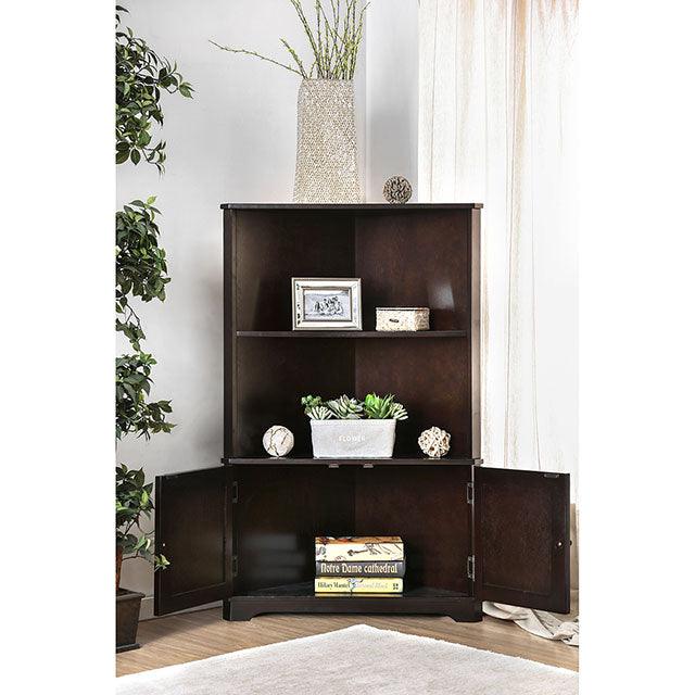 Cavan CM-AC807EX Dark Walnut Transitional Bookshelf By Furniture Of America - sofafair.com