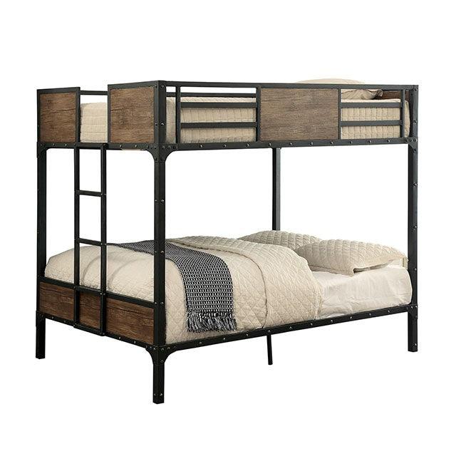 Clapton CM-BK029FF Black Industrial Full/Full Bunk Bed By Furniture Of America - sofafair.com