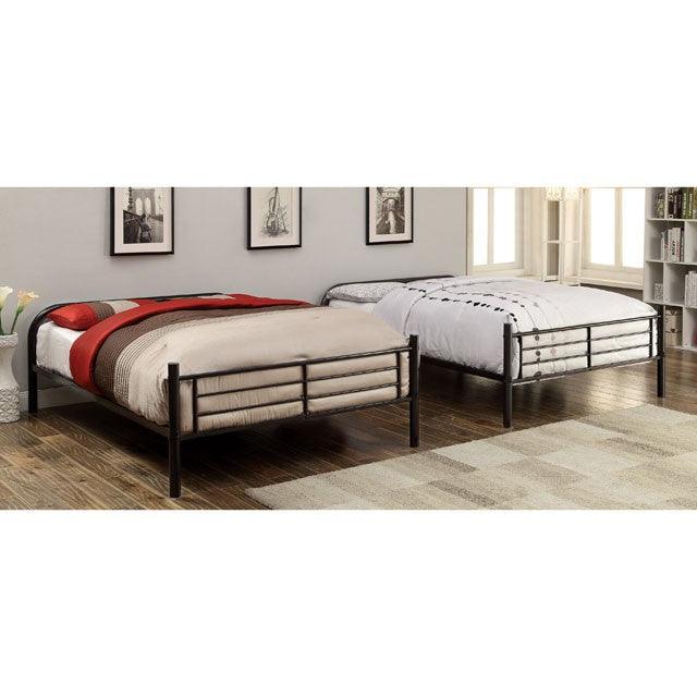 Brocket CM-BK1035F-BK Black Contemporary Full/Full Bunk Bed By Furniture Of America - sofafair.com
