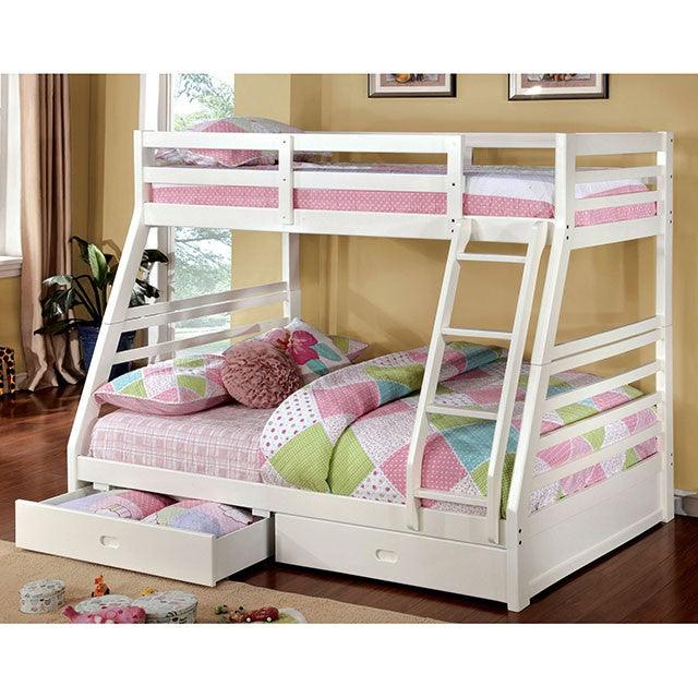California CM-BK588WH White Transitional Bunk Bed By Furniture Of America - sofafair.com