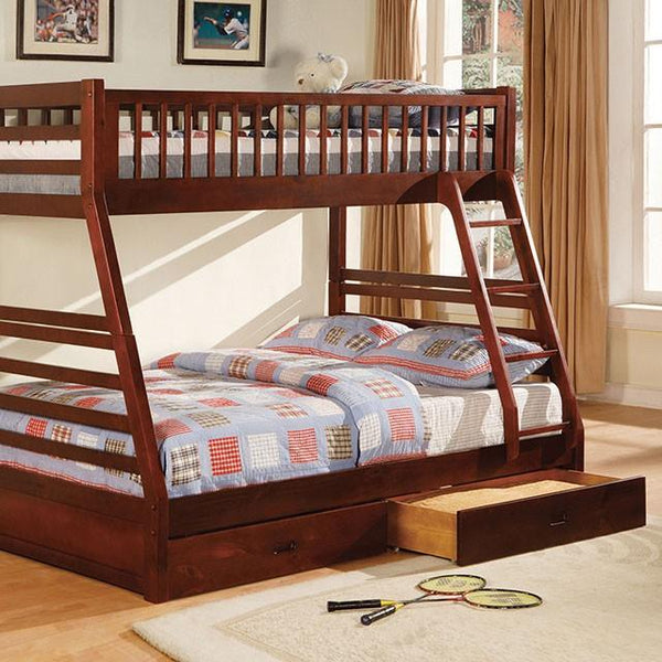 California CM-BK601CH Cherry Transitional Bunk Bed By Furniture Of America - sofafair.com