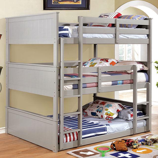 Therese CM-BK628GY Gray Transitional Bunk Bed By Furniture Of America - sofafair.com