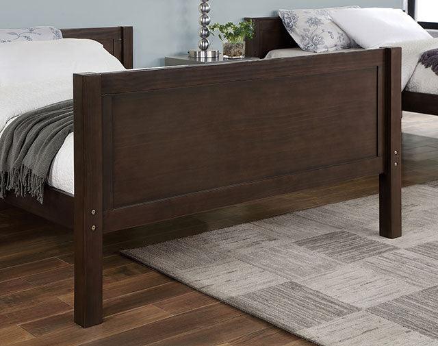 Stamos CM-BK658WN-FF Walnut Transitional Full/Full Bunk Bed By Furniture Of America - sofafair.com