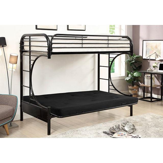 Twin/Twin Bunk Bed by Furniture Of America Opal CM-BK932-BK Black Contemporary - sofafair.com