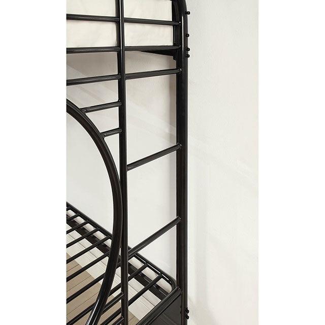 Opal CM-BK932-BK Black Contemporary Twin/Twin Bunk Bed By Furniture Of America - sofafair.com