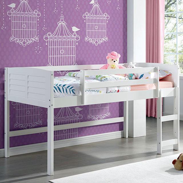 Abigail CM-BK967T White Transitional Twin Loft Bed By Furniture Of America - sofafair.com