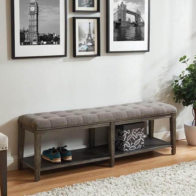 Tayah CM-BN5666GY Gray Rustic Bench By Furniture Of America - sofafair.com
