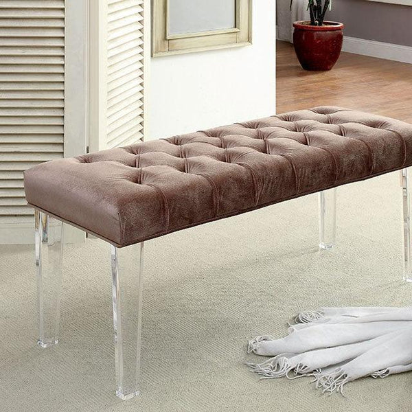 Mahony CM-BN6202BR Brown Contemporary Bench By Furniture Of America - sofafair.com