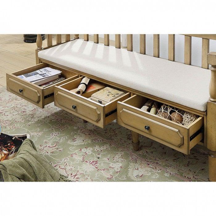 Ballinasloe CM-BN6359NT Weathered Natural Tone Transitional Bench By furniture of america - sofafair.com