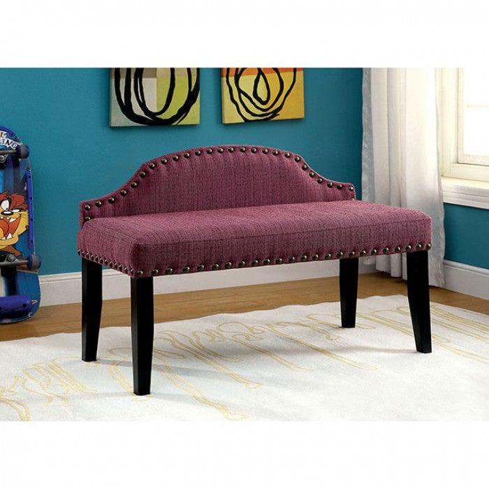 Hasselt CM-BN6880PR-S Purple Contemporary Bench By furniture of america - sofafair.com