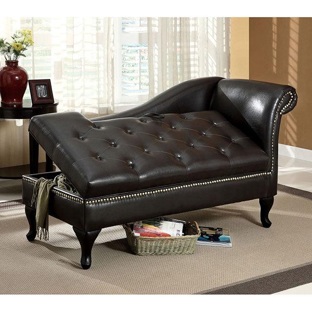 Lakeport CM-BN6893 Black Transitional Chaise By Furniture Of America - sofafair.com