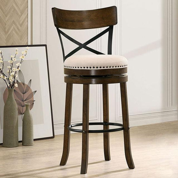 Clarence CM-BR1855A-29-2PK Oak Transitional 29" Swivel Barstool (2/Box) By Furniture Of America - sofafair.com