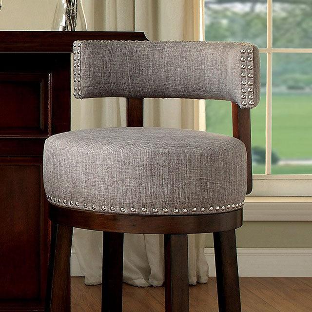 Lynsey CM-BR6252LG-24-2PK Dark Oak/Light Gray Transitional 25" Bar Stool (2/Box) By Furniture Of America - sofafair.com