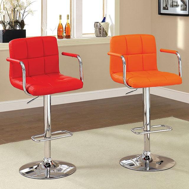 Corfu CM-BR6917OR Orange Contemporary Bar Stool By Furniture Of America - sofafair.com