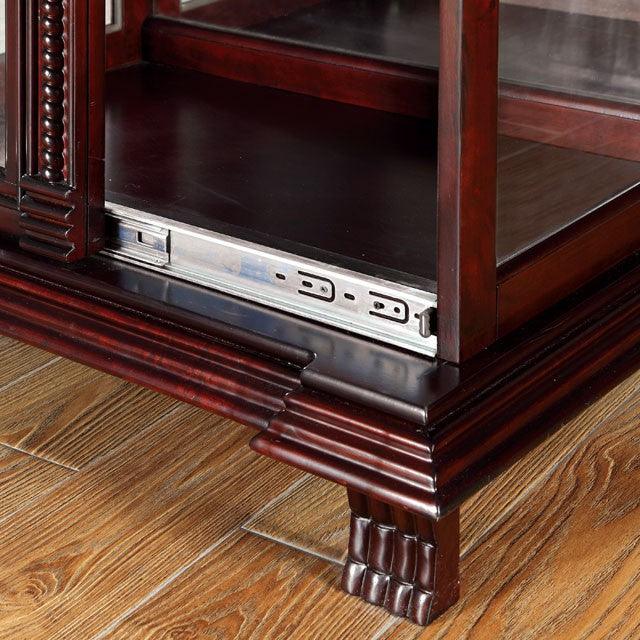 Tulare CM-CR134 Dark Cherry Traditional Curio By Furniture Of America - sofafair.com