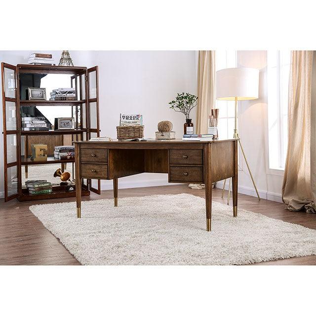 Reliance CM-DK5056 Antique Oak Transitional Desk By Furniture Of America - sofafair.com