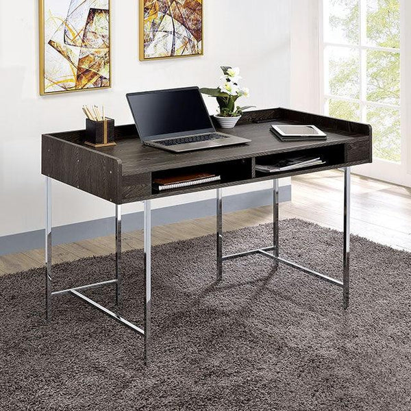 Alvin CM-DK5241 Brown/Chrome Contemporary Desk By Furniture Of America - sofafair.com