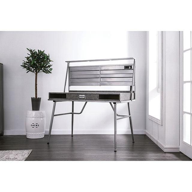 Mccredmond CM-DK5566 Silver Industrial Desk By Furniture Of America - sofafair.com