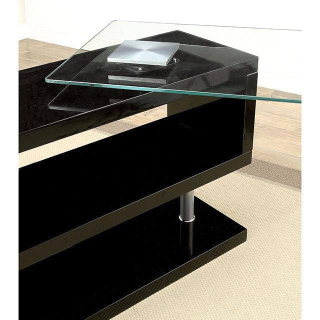 Bronwen CM-DK6131BK Black Contemporary Desk By Furniture Of America - sofafair.com