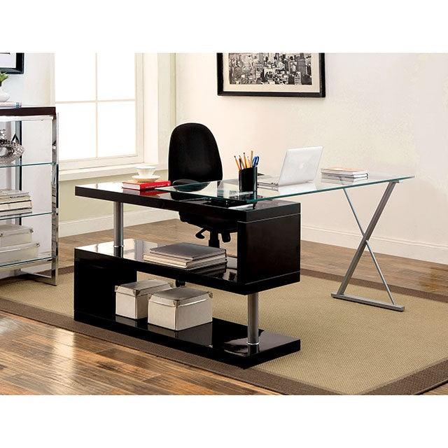 Bronwen CM-DK6131BK Black Contemporary Desk By Furniture Of America - sofafair.com