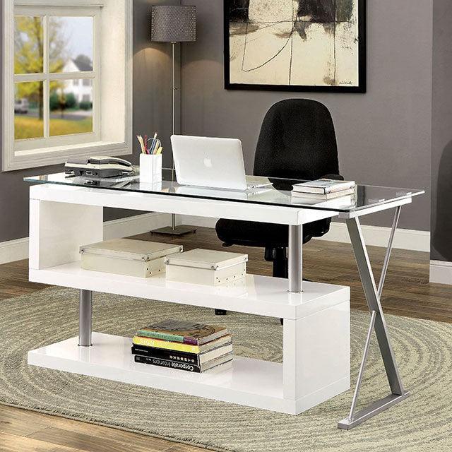 Bronwen CM-DK6131WH White Contemporary Desk By Furniture Of America - sofafair.com