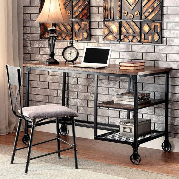 Cori CM-DK6276 Antique Black Industrial Desk By Furniture Of America - sofafair.com