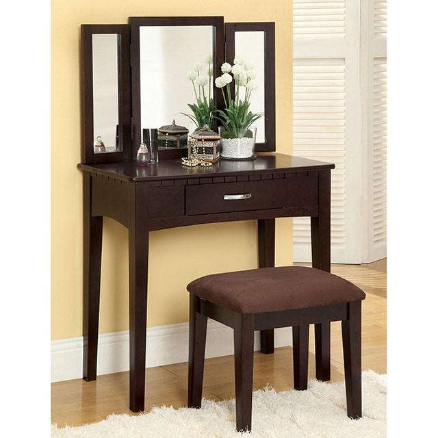 Potterville CM-DK6490EXP Espresso Transitional Vanity Table By Furniture Of America - sofafair.com