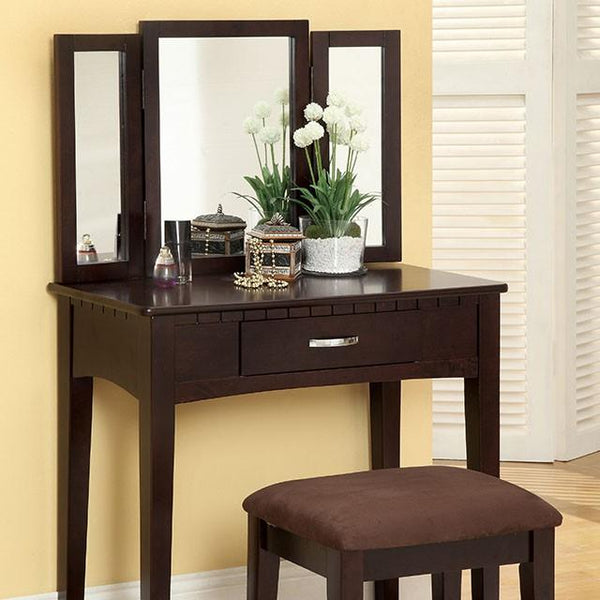 Potterville CM-DK6490EXP Espresso Transitional Vanity Table By Furniture Of America - sofafair.com