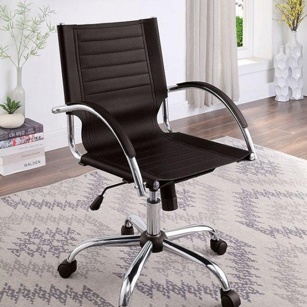 Canico CM-FC663BK Black/Chrome Contemporary Chair By furniture of america - sofafair.com