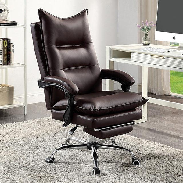 Perce CM-FC668BR Brown Contemporary Office Chair By Furniture Of America - sofafair.com