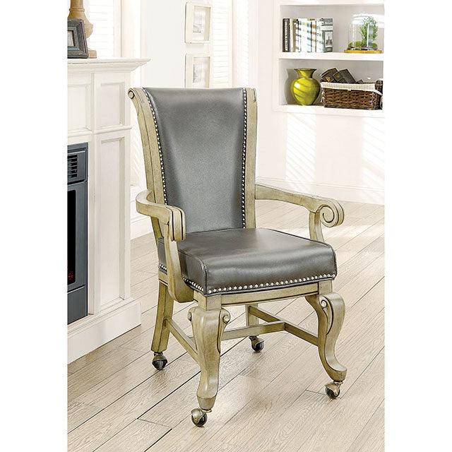 Melina CM-GM367GY-AC-2PK Gray Transitional Arm Chair (2/Box) By Furniture Of America - sofafair.com
