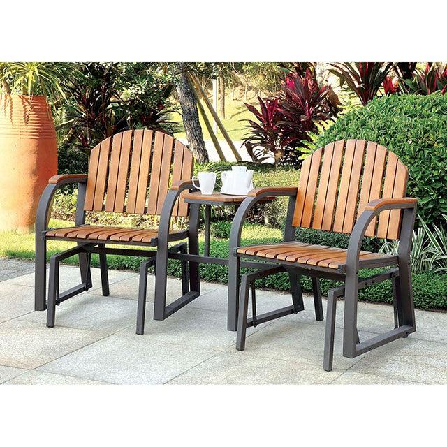 Perse CM-OC2555 Dark Gray/Oak Contemporary Rocking Chair Set By Furniture Of America - sofafair.com