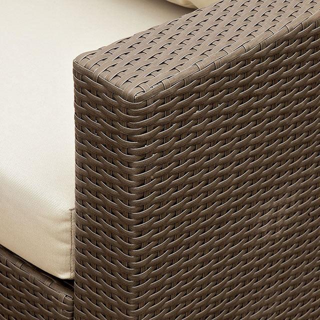 Davina CM-OS1818 Brown/Beige Contemporary Patio Sectional w/ Ottoman & Storage By Furniture Of America - sofafair.com